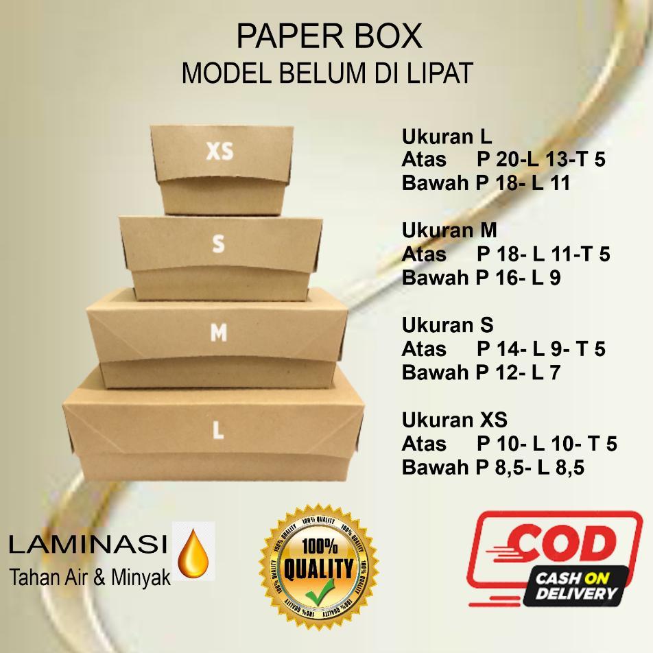 Lunch Box ( Isi 100 Pcs ) Dus Kemasan Makanan Kekinian Wadah Tempat Nasi Ayam