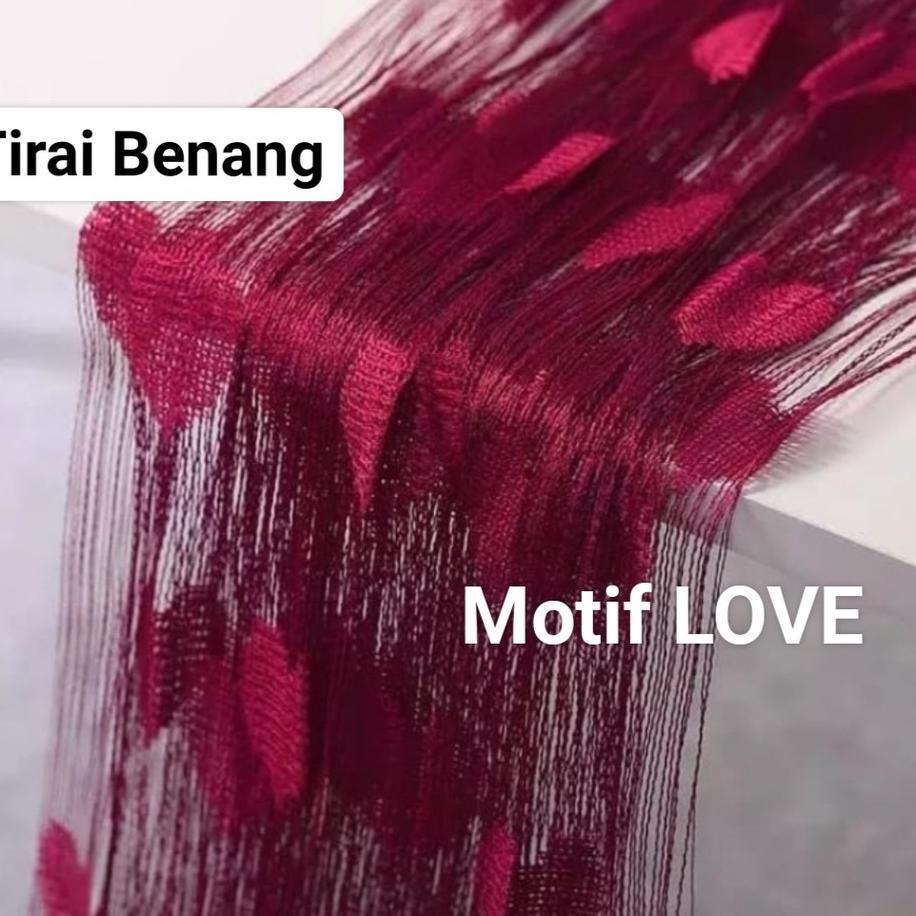 Tirai Benang Motif Love Tirai Pintu Dan Jendela Gorden Banyak Pilihan Warna Bagus Murah Tapi Mewah