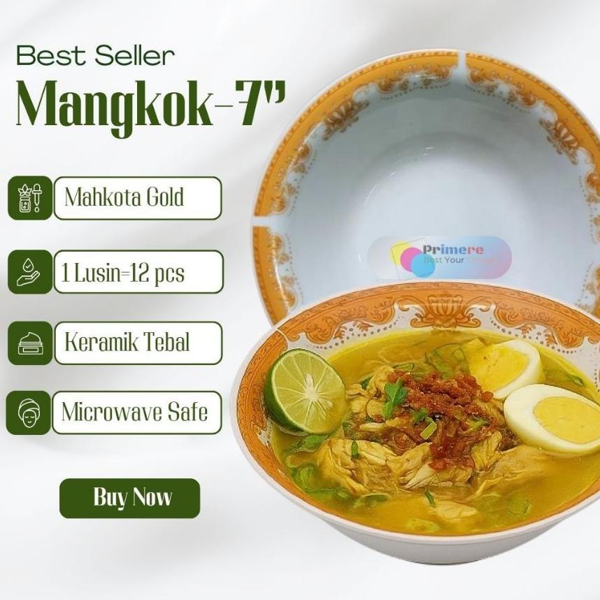 Mangkok Keramik 1 Lusin 12Pcs Murah 7Inchi / Mangkok Kramik 1/2 Lusin Aesthetic Packing Kayu