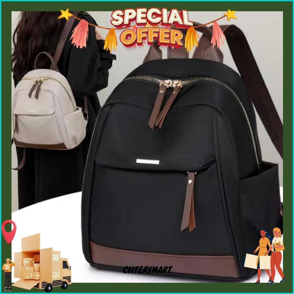 Tas Ransel Backpack Trendy Korea Tas Wanita Import Waterproof Bahan Cocoly Tas Kuliah Wanita Model T