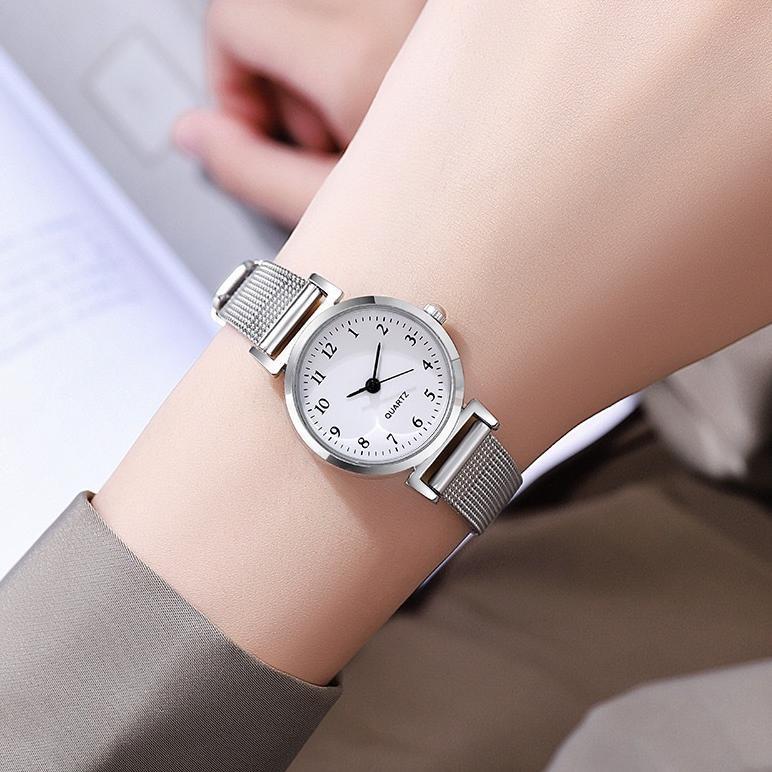 TERBARU Jam Tangan Stainless Steel Gaya untuk Wanita Analog / Jam Tangan Stainless Steel Kecil Analo