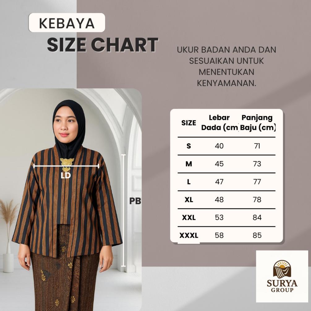 Free Ongkir Kebaya Kutubaru Motif Lurik Dewasa Katun Halus-Baju Tradisional Adat Jawa Wanita