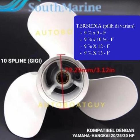 Ready Propeller / Baling / Kipas Mesin Tempel Yamaha 20 - 25 -30 PK / HP