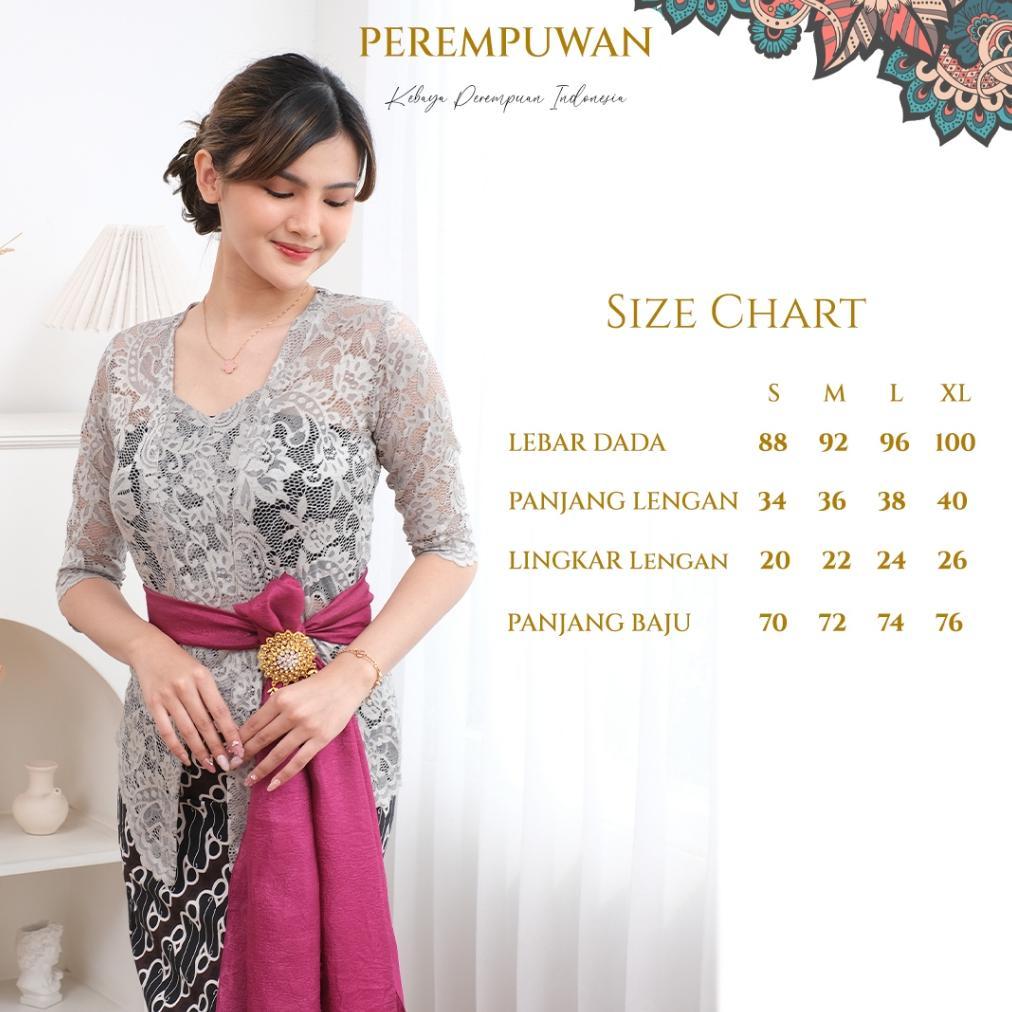 Free Ongkir Perempuwan - Setelan Set Baju Adat Kebaya Bali Wanita Kutu Baru Lengan Pendek Brukat Bro