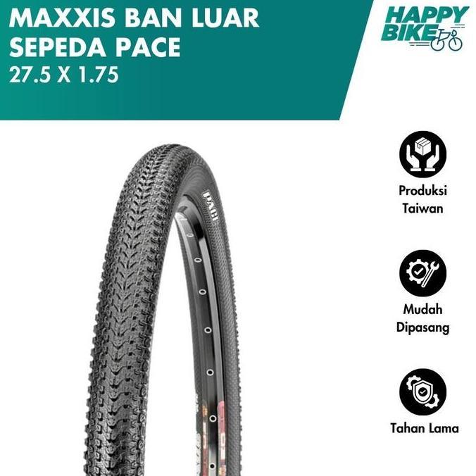 Maxxis Ban Luar Sepeda Pace 27.5 X 1.75 60 Tpi Bicycle Outer Tires Mtb Gravel Cross Country Kevlar