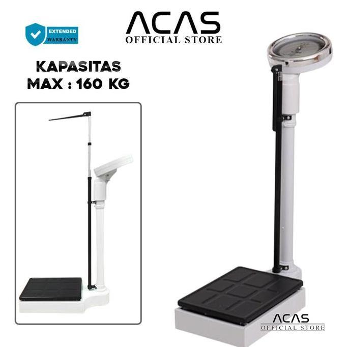 ACAS RGZ-160 Timbangan Badan 160kg Manual  Jarum Timbang Berat Badan Pengukur Tinggi / Panjang Badan