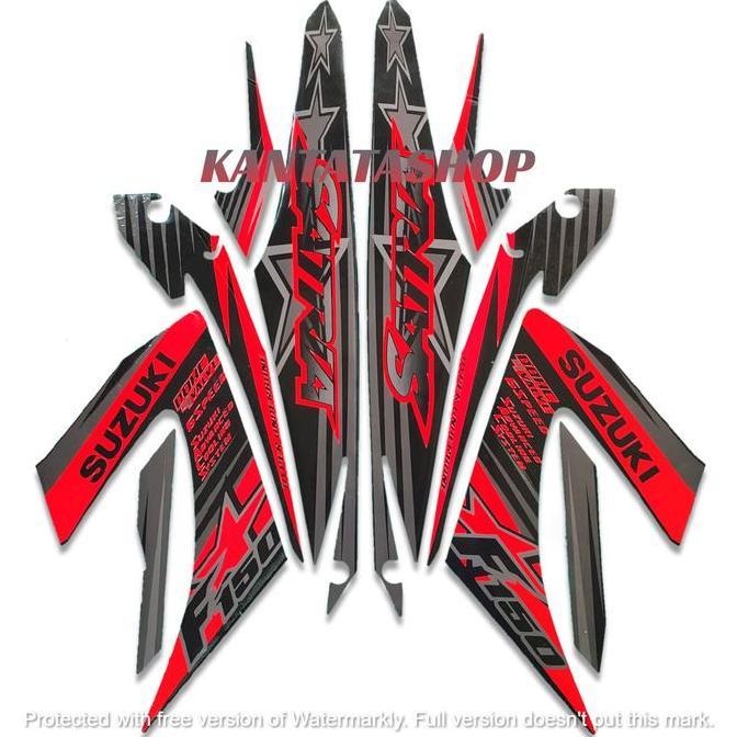 STIKER STRIPING LIS LES BODY MOTOR SUZUKI SATRIA F150 2014 FACELIFT & STRIPING SATRIA FU 2014 STANDA