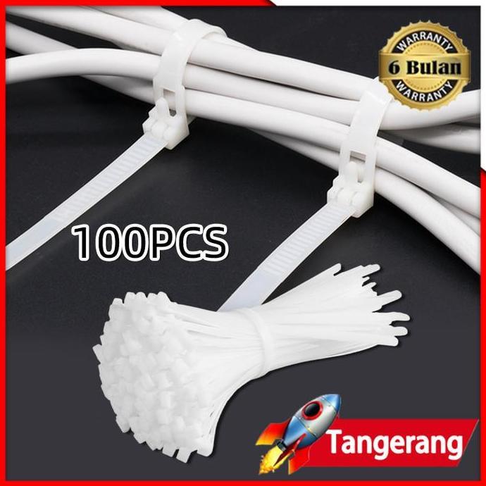 CHONELIO 100pcs Kabel Ties Zip Cable Organizer Reusable / Kabel Ties Reusable / Tali Pengikat Kabel 