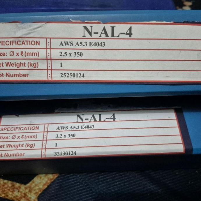 Kawat las listrik stick aluminium 4043 2.5mm eceran 1kg
