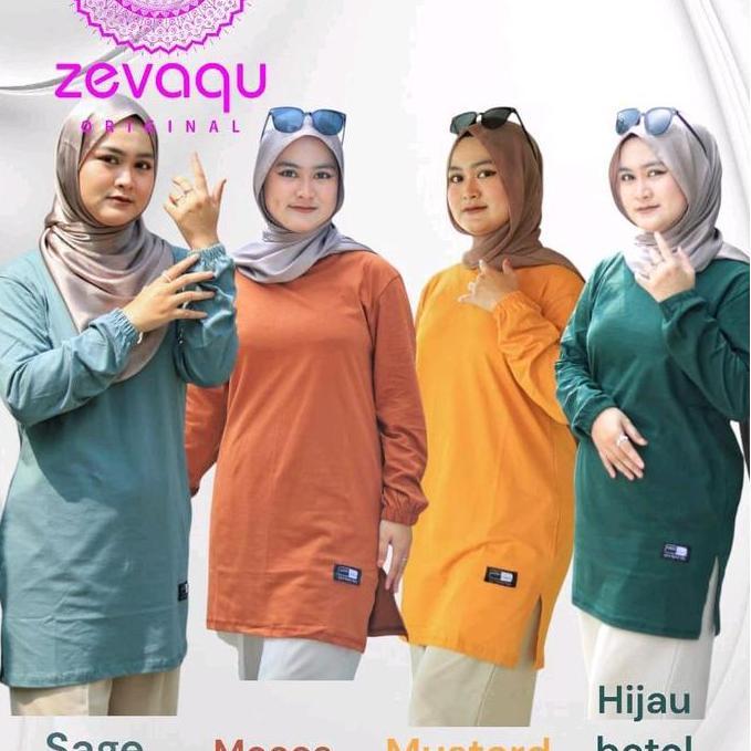 Termurah / Hot Sale Bisa Cod Kaos Tunik Wanita Polos Bisa Untuk Seragaman - Lengan Panjang Bahan Kat