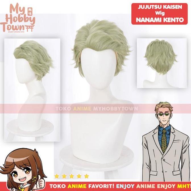 Wig Cosplay Anime Jujutsu Kaisen : Nanami Kento Rambut Palsu