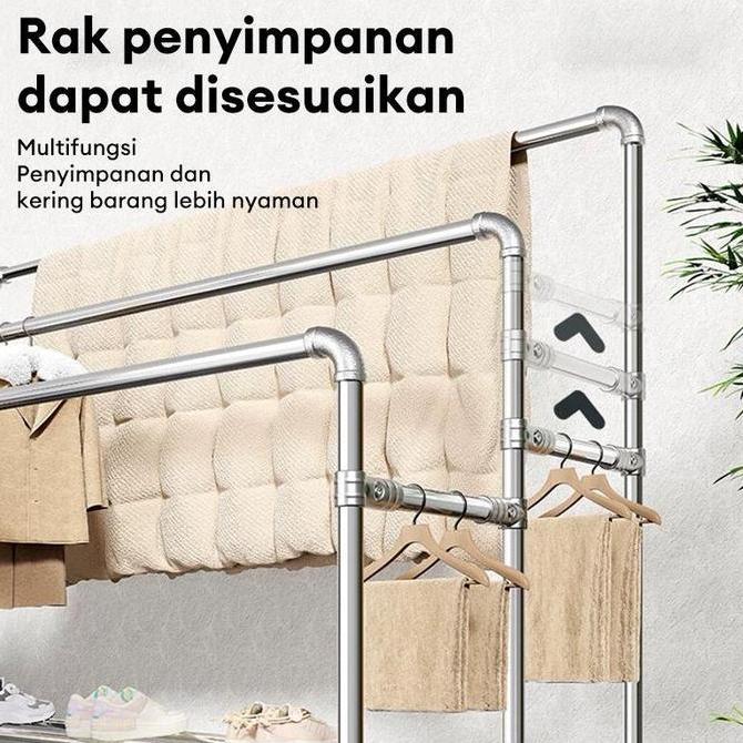 Jemuran Baju Stainless Jumbo Gantungan Baju Stainless Tebal Jemuran Besar Jemuran Baju Aluminium