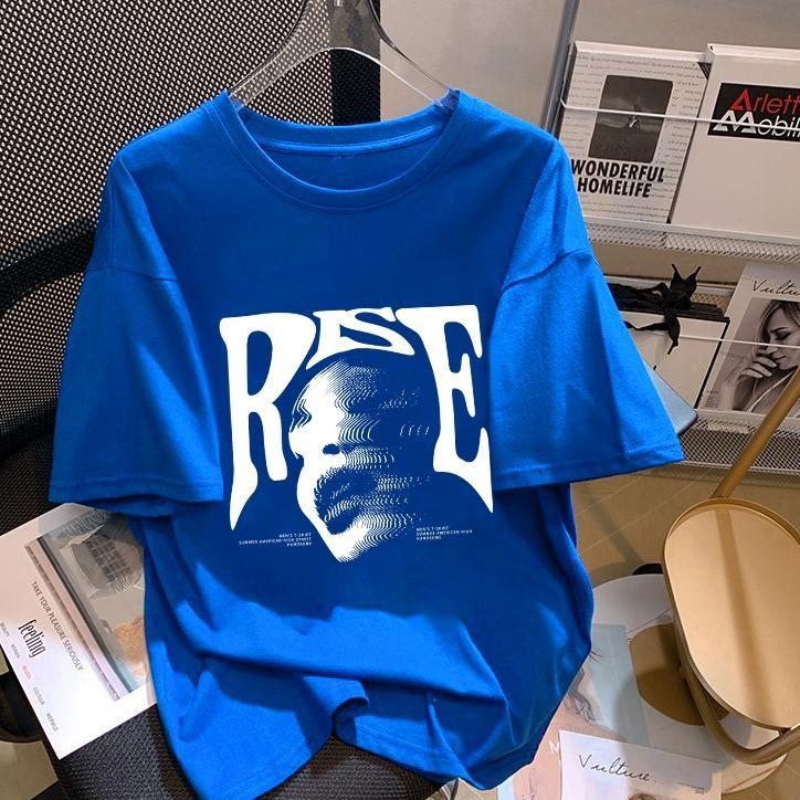 Butik Bebas Masalah -  Kaos Lengan Pendek Biru  Pria Distro | Kaos Oversize Original 100%  | Baju At