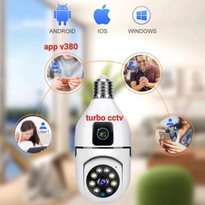 CCTV Bohlam Lampu V380 Dual Camera IP Cam Wifi