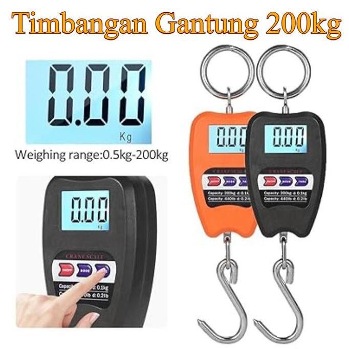 Timbangan Gantung Digital 200Kg Timbangan Gantung Barang 200Kg Timbangan Digital Gantung stainless  