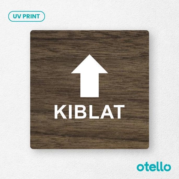 Flestrik- Signage Arah Kiblat Sign Board Label Tempel Kayu Penunjuk Arah Sholat