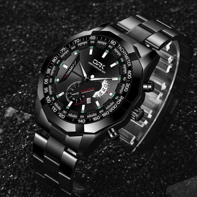 Cloknlok- Opk Jam Tangan Pria Anti Air Original Rantai Analog Chain Stainless Tahan Bisnis Kuarsa Ne