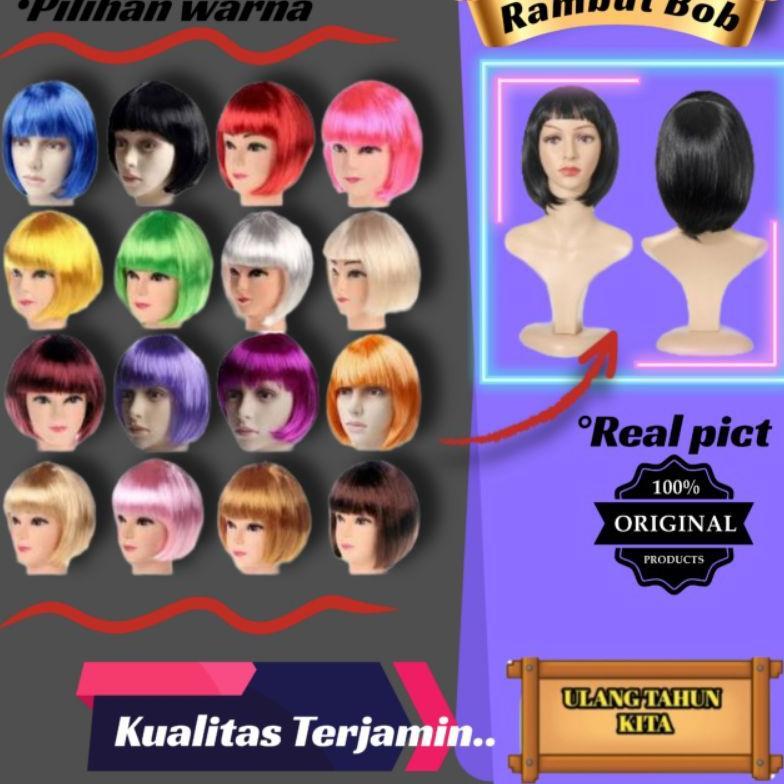 Wig rambut Bob,Wig rambut pendek,wig rambut lurus,wig rambut palsu