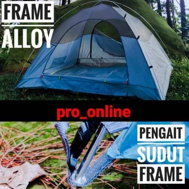 HARGA DISC - Tenda Camping Outdoor Dobel Layer kapasitas 4 Orang frame aloy