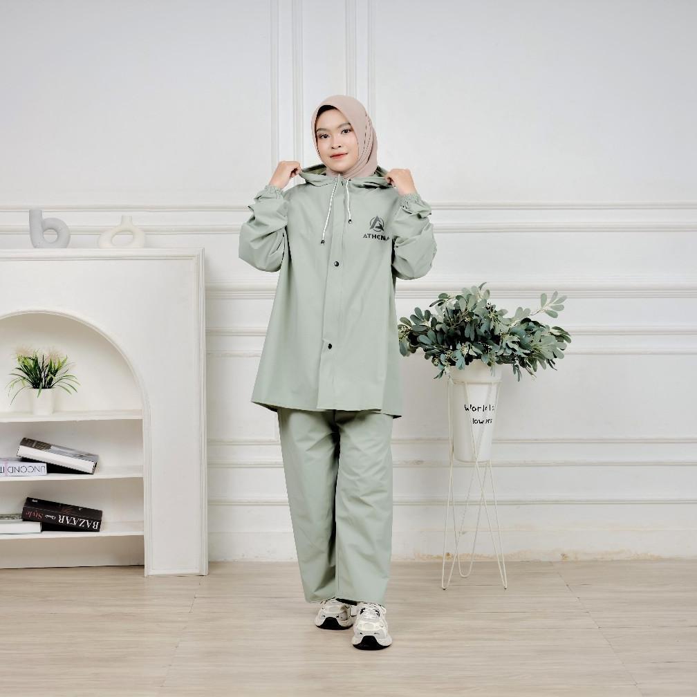 TERBARU JAS HUJAN SETELAN DEWASA PRIA WANITA BY ATHENA BAHAN TEBAL KUAT DAN ANTI REMBES
