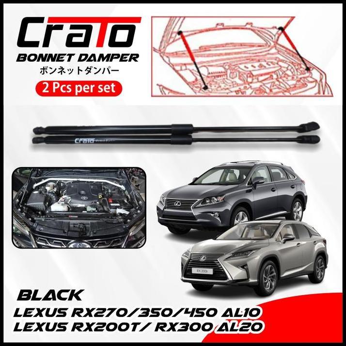 DISKON AKSESORIS SHOCK KAP MESIN HOOD DAMPER CRATO LEXUS RX270/350/450 AL10 & LEXUS RX200T/ RX300 AL