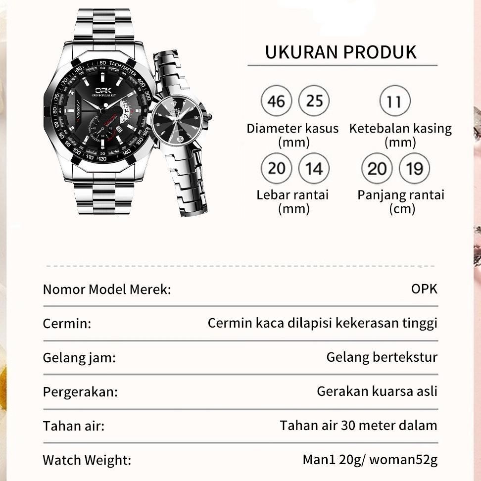 PROMO OPK JAM TANGAN COUPLE ANTI AIR ORIGINAL RANTAI COUPLE WATCH MODEL 8105 8108