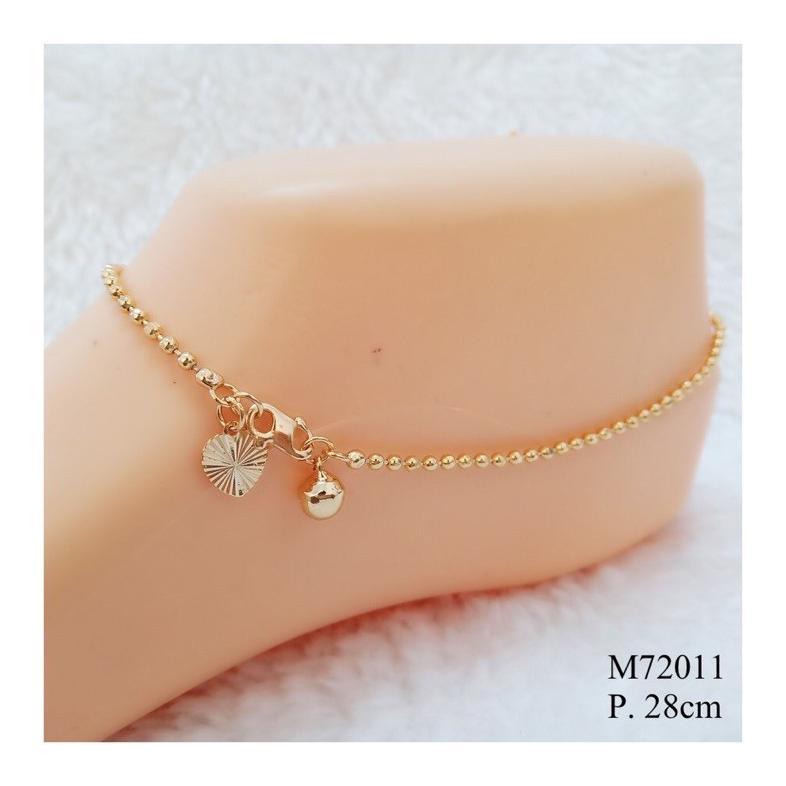 CUCI GUDANG Gelang Kaki Biji Lada Emas Rhodium Swarovski