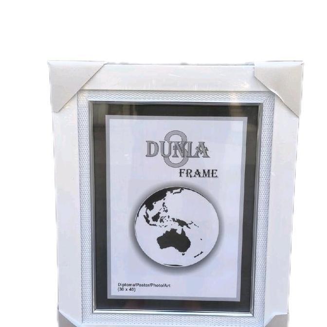 Frame Foto / Bingkai Foto 12 R ( 30x40 ) Linen Anyaman Tikar Warna Putih