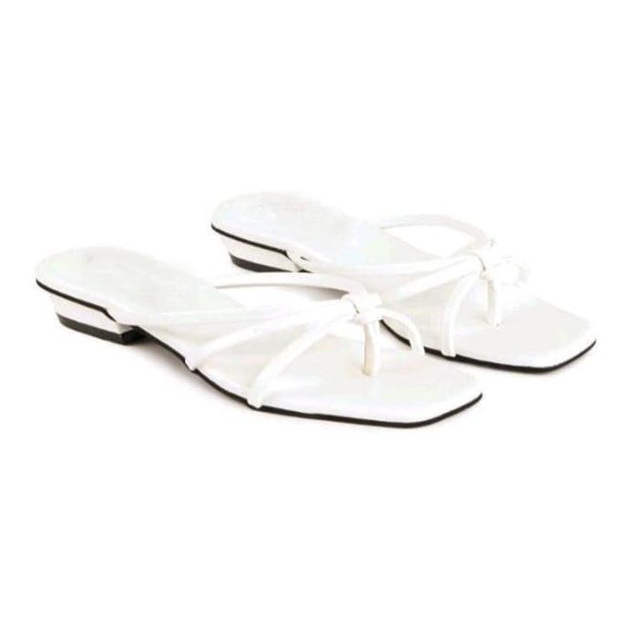 super deal sandal flat wanita terbaru 2023 sendal teplek tali motif silang kekinian viral termurah