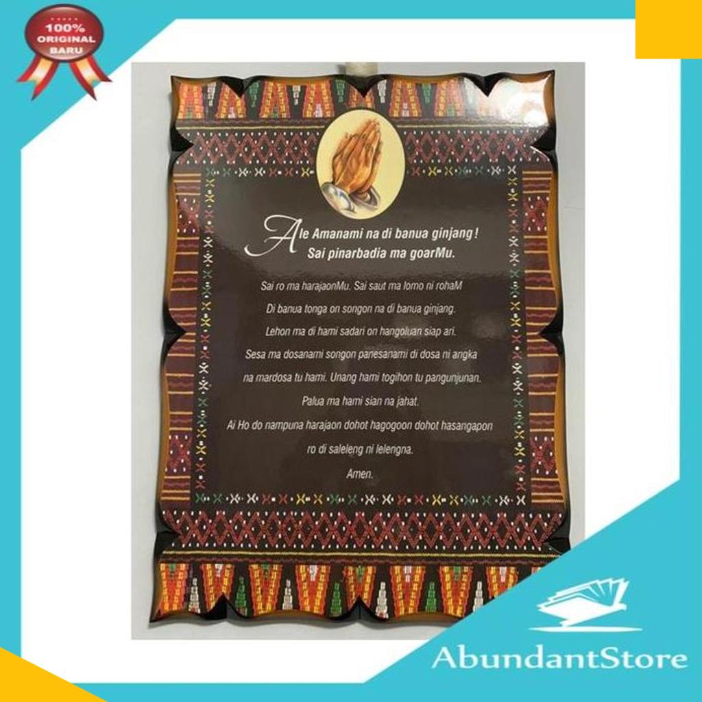 Hiasan Dinding Dekorasi Rohani Doa Bapa Kami Bahasa Batak - Ale Amanami - Kayu