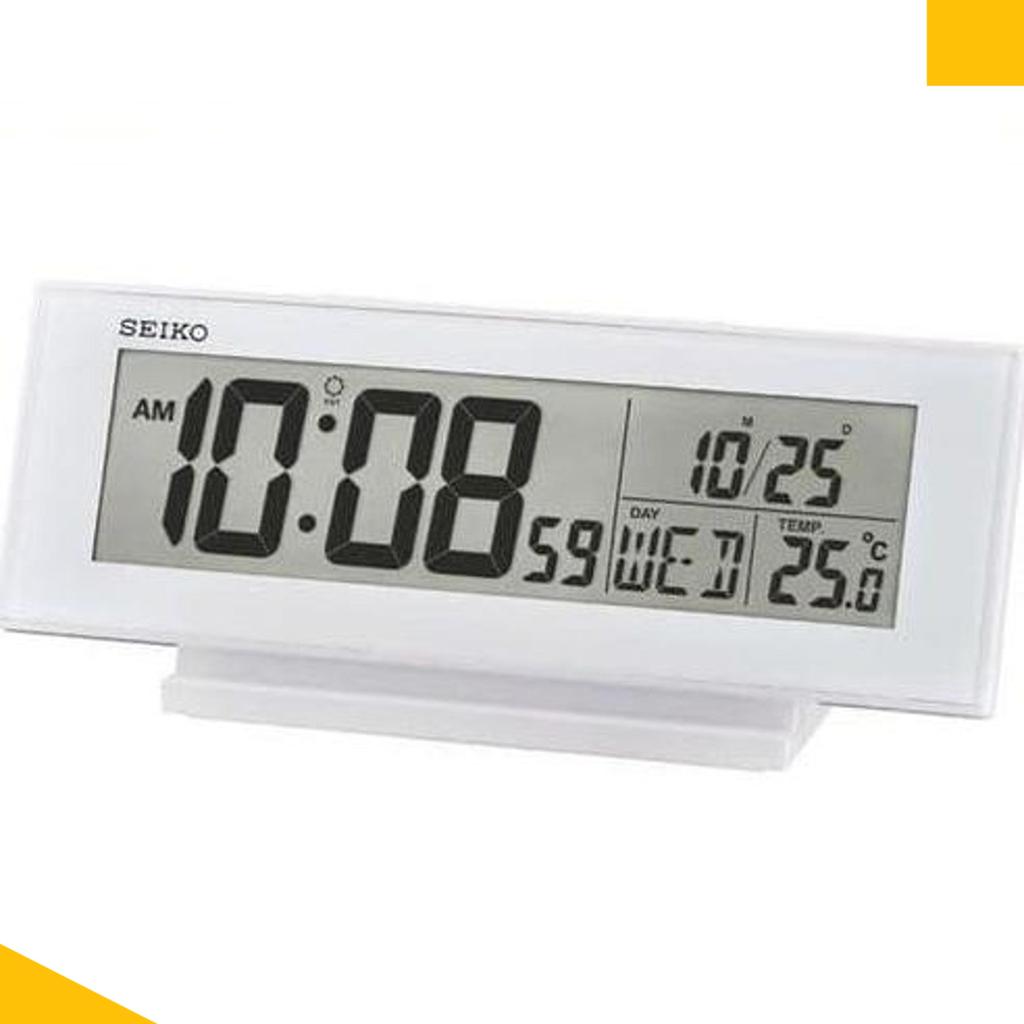 Jam Meja / Digital Clock Seiko Qhl072W Putih