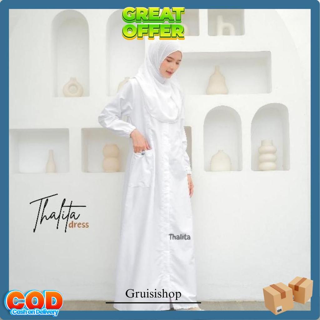 Gamis Manasik Haji Umroh Daily Abaya Putih Toyobo Produk Terfavorit