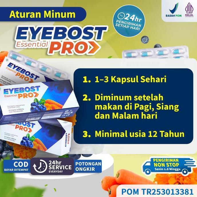 Erbe- [Eyebost Pro Kapsul 1 Box] - Menutrisi Dari Dalam Bantu Mata Min/Plus, Merah, Iritasi, Buram. 