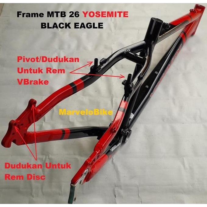Frame Sepeda Batangan Sepeda MTB 26 inch Alloy Merk YOSEMITE BLACK EAGLE