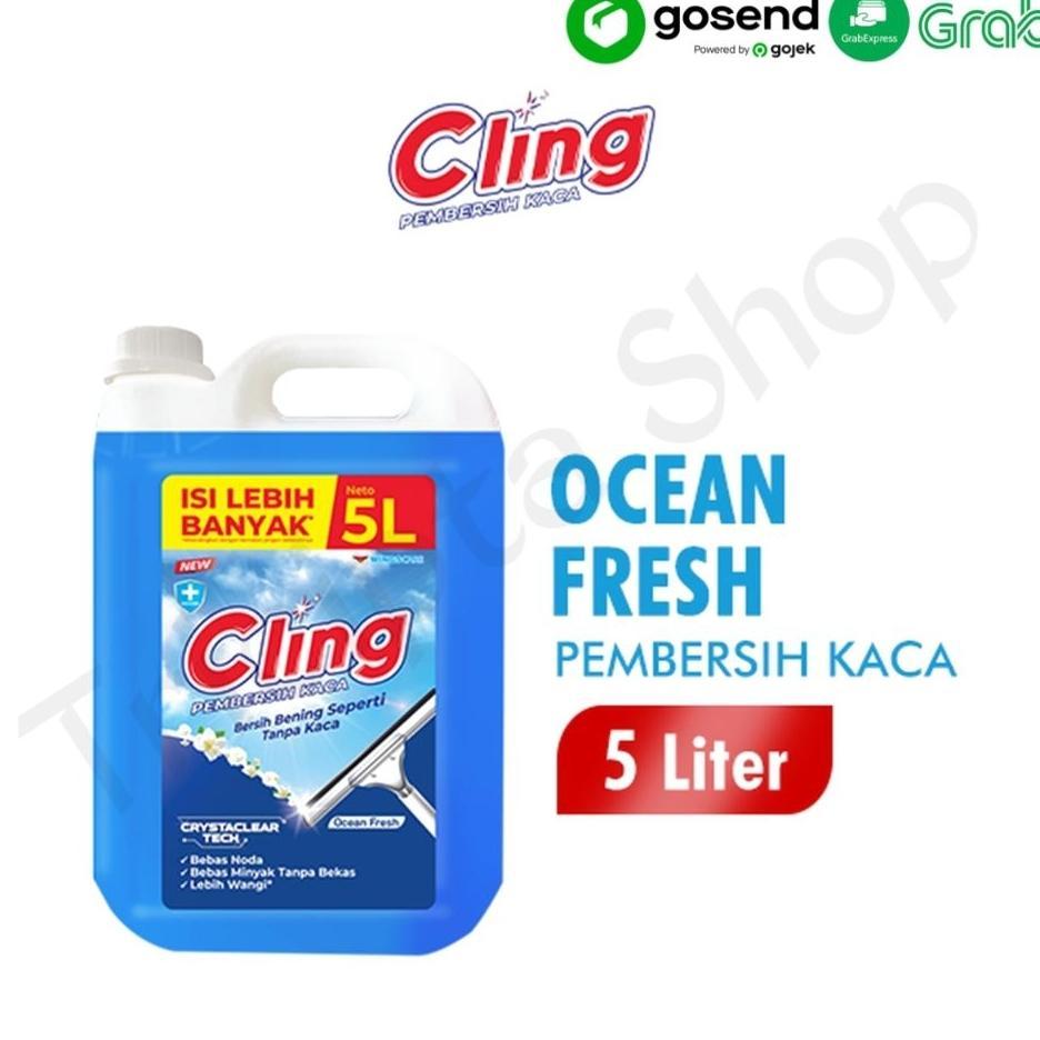 Cling Pembersih Kaca Jerigen 5 Liter Ocean Fresh