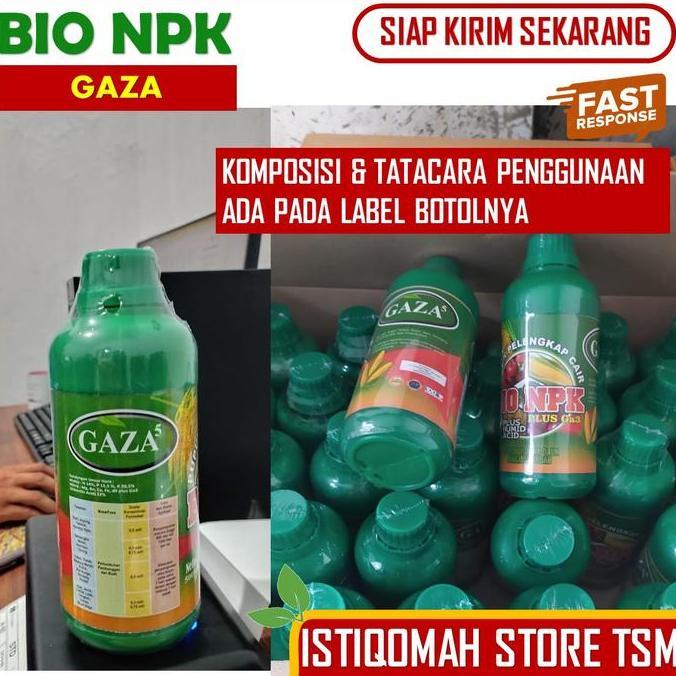 Pupuk Untuk Menghijaukan Daun Padi BIO NPK GAZA 500ML Pupuk NPK Cair Semprot Pupuk Daun Padi Paling 