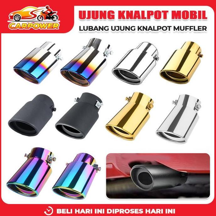 Ujung Pipa Knalpot Mobil Aksesoris Mobil Ujung Pipa Knalpot Mobil Universal 2 Tipe Berkualitas