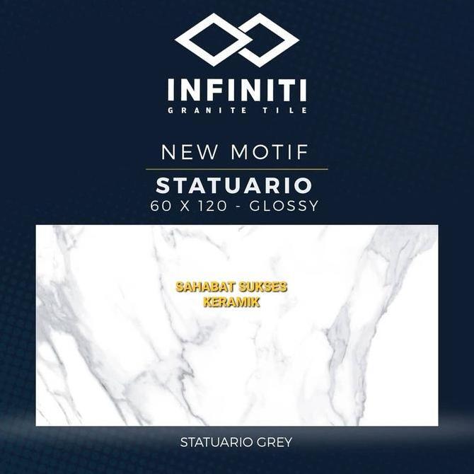 GRANIT INFINITY 60X120 STATUARIO GREY GLOSSY KW 1