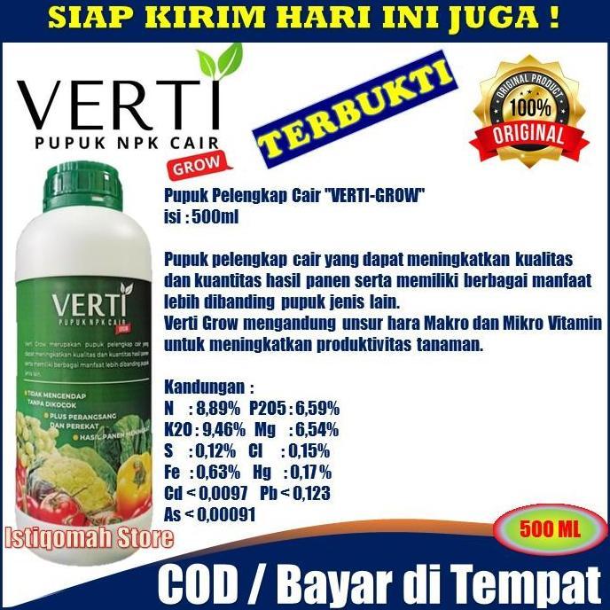 VERTI GROW 500ml Pupuk NPK Cair untuk Pertumbuhan Tanaman Cabe Cabai