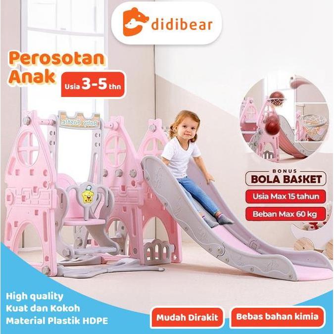TERLARIS DIDIBEAR 3IN1 PEROSOTAN ANAK PREMIUM DILENGKAPI AYUNAN DAN RING BASKET SELUNCURAN ANAK MERK