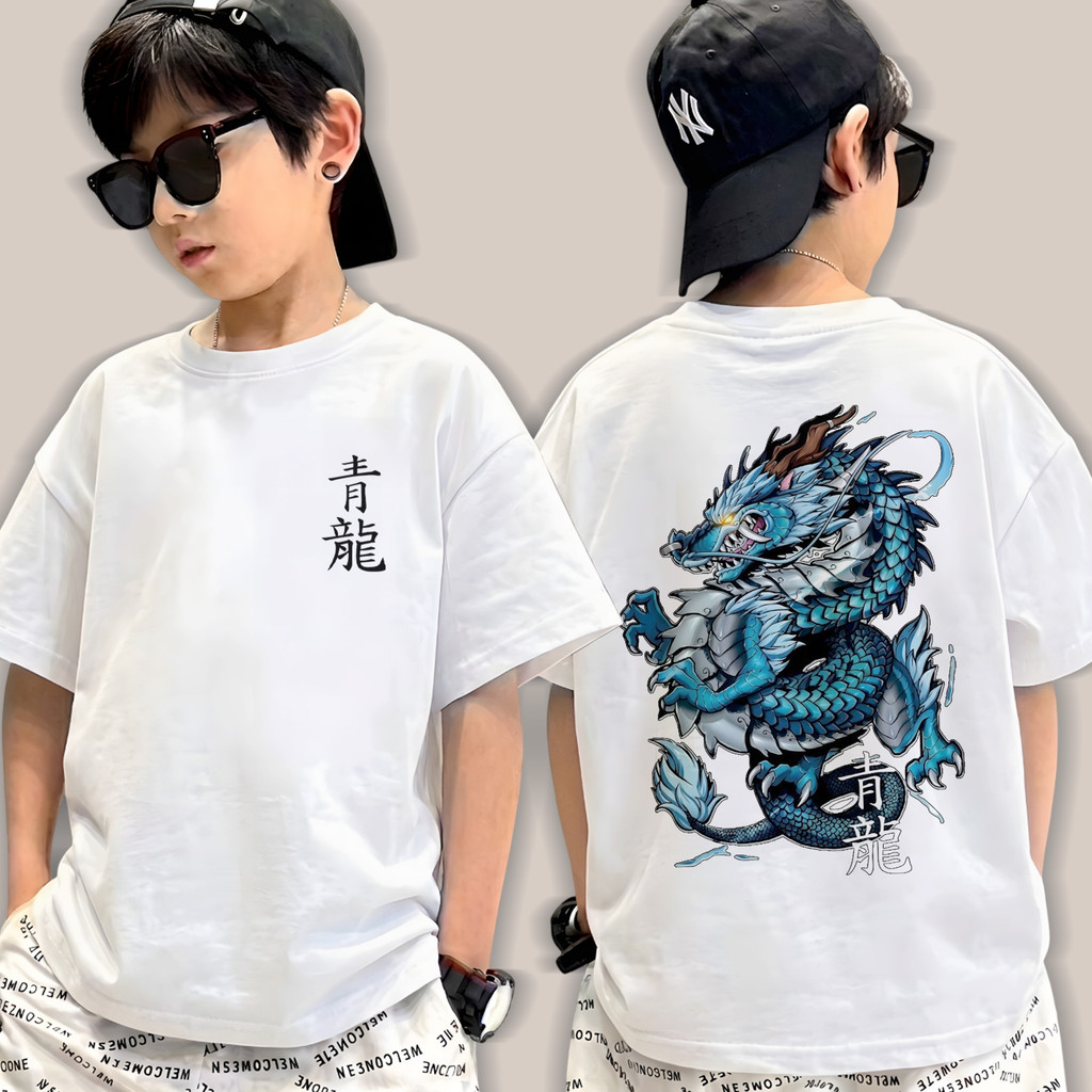 Baju  Anak Laki Laki Atasan Distro Motif (NAGA) "Anak Cowok Keren Usia 1 - 12 Tahun