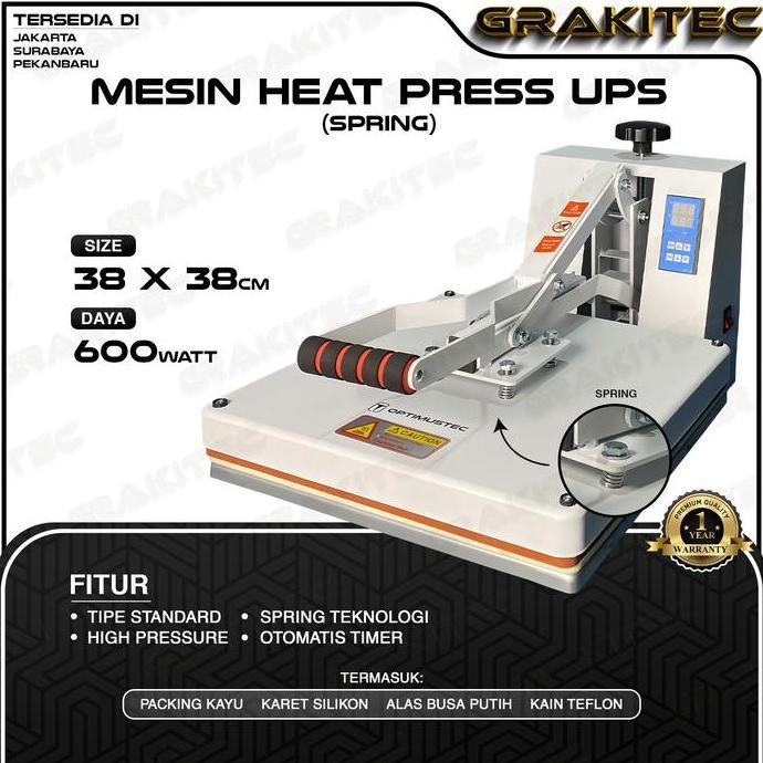 Xfood- Grakitec Mesin Heat Press Sablon Kaos 38X38 600 Watt