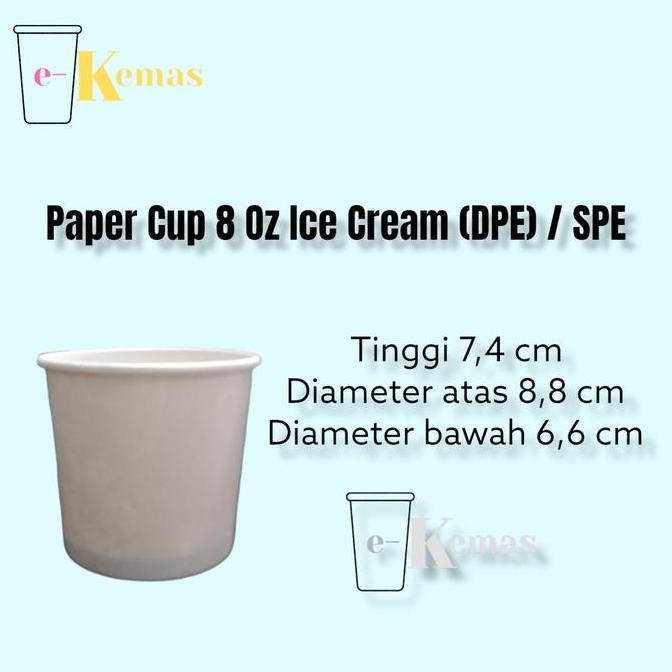 Gelas Kertas / Papercup es krim / Paper Cup ICe Cream 8 Oz Polos LA