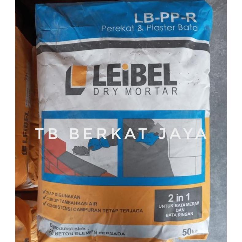 Leibel Semen Mortar Perekat Plester Bata Ringan 50 Kg Hebel Lb-Pp-R