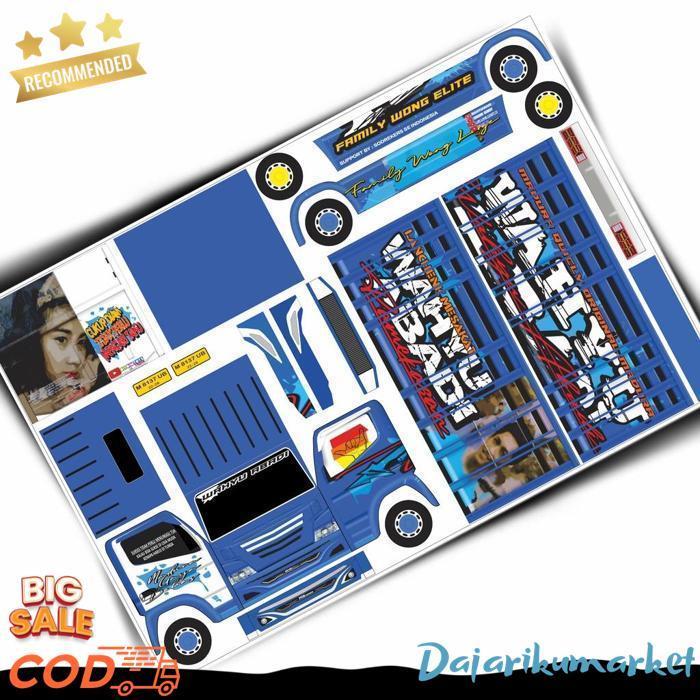 Pola Stiker Untuk Rakit Mobilan Miniatur Truk Oleng Ukuran 30Cm