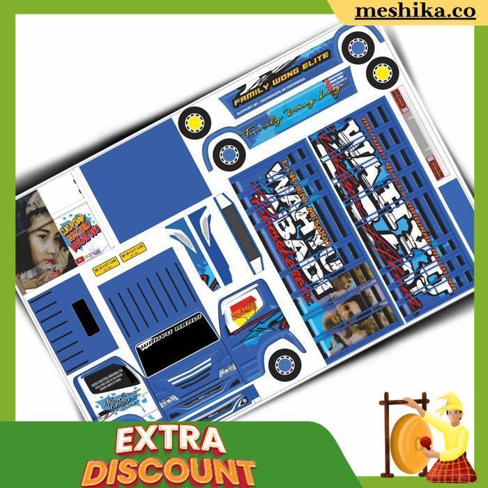 Pola Stiker Miniatur Truk Oleng Panjang 30Cm