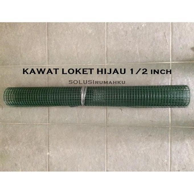 1 Rol Ram Kawat Loket Hijau 1/2 Inch Anti Karat Kotak 1Cm Nyamuk Tikus