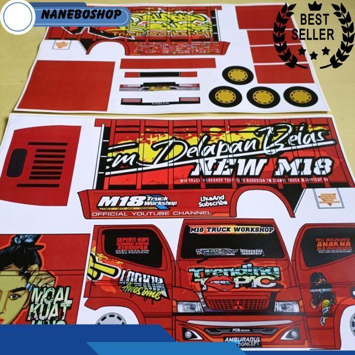 Lembaran Stiker / Papercrat Pola Miniatur Truk Oleng Ukuran Besar