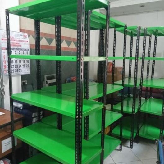 Rak Besi Siku Lubang Free Kaki Karet 1M X 40 X 2M (5Susun)