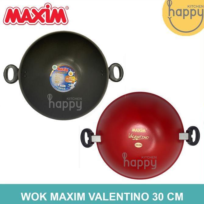 Wok Maxim Teflon 30 CM Panci Wajan Goreng Maxim Anti Lengket